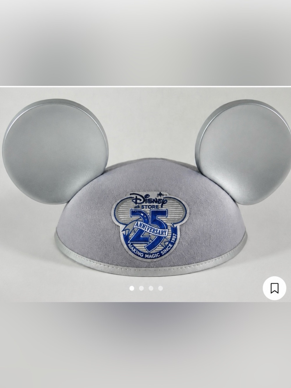 25th anniversary  Disney Silver Mickey Ears Hat